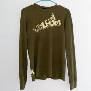 Olive green volcom long sleeve tee shirt